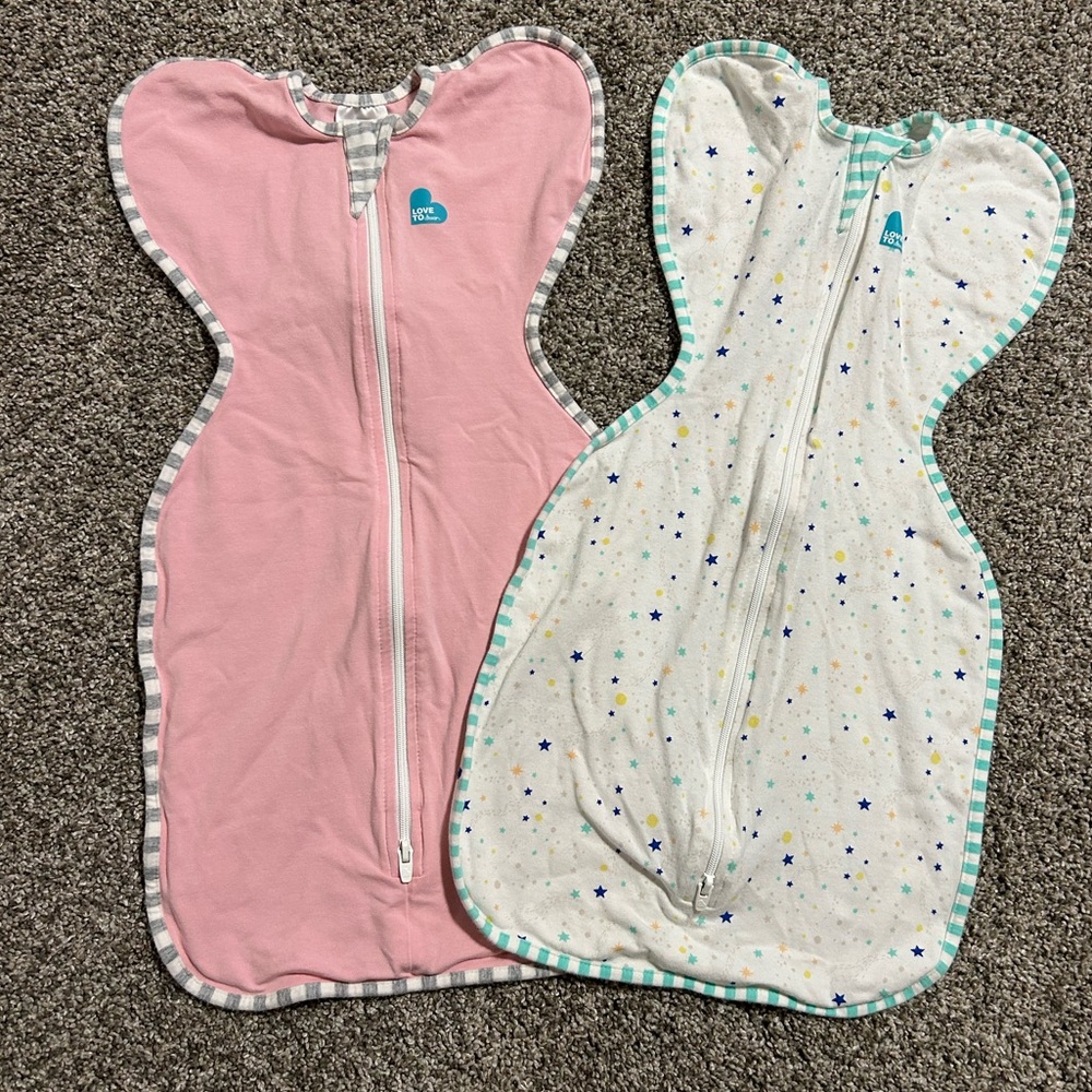 Love to Dream Pink and White Sleep Sacks for Cozy Nights